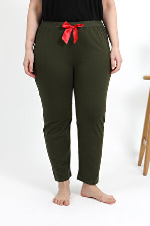 Akbeniz Kadın Pamuklu Büyük Beden Alt Pijama 27559 Haki