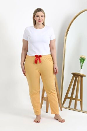 Akbeniz Kadın Pamuklu Büyük Beden Alt Pijama 27559 Sarı