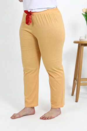 Akbeniz Kadın Pamuklu Büyük Beden Alt Pijama 27559 Sarı