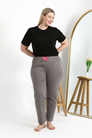 Akbeniz Kadın Pamuklu Büyük Beden Alt Pijama 27559 Vizon