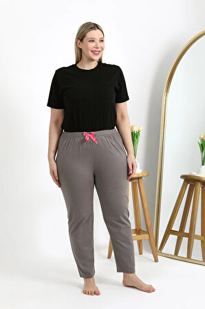 Akbeniz Kadın Pamuklu Büyük Beden Alt Pijama 27559 Vizon