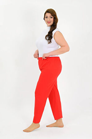 Akbeniz Kadın Pamuklu Büyük Beden Alt Pijama Kırmızı 27560 