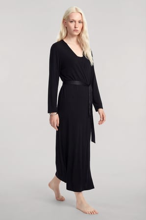 Akbeniz Uzun Kimono 3'lü Takım Siyah
