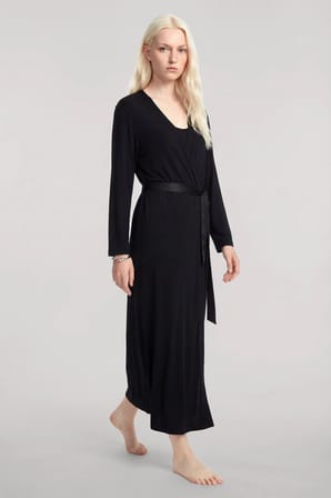 Akbeniz Uzun Kimono 3'lü Takım Siyah