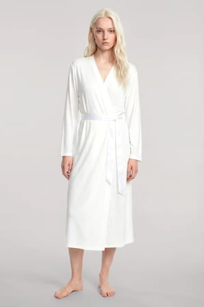 Akbeniz Uzun Kimono 3'lü Takım Ekru