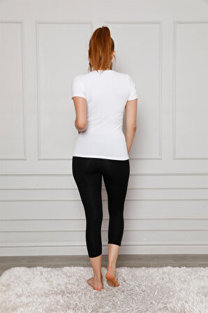 Akbeniz Penye Likralı Diz Altı Tayt 5875P