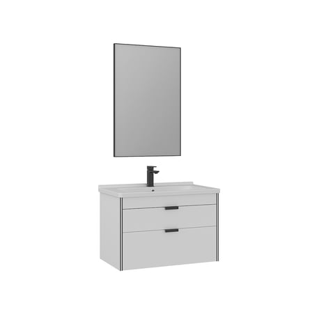 trio 80 cm çekmeceli asma banyo dolabı takımı