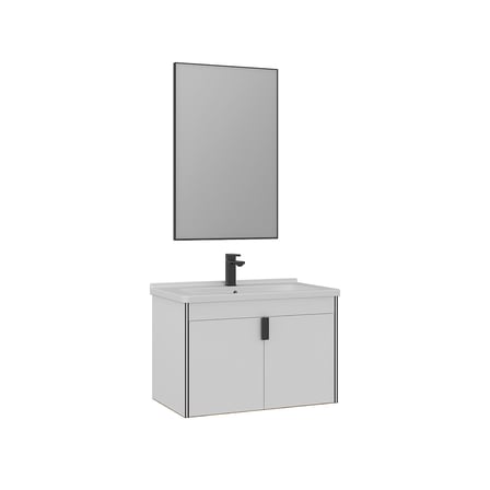 trio 80 cm kapaklı asma banyo dolabı takımı