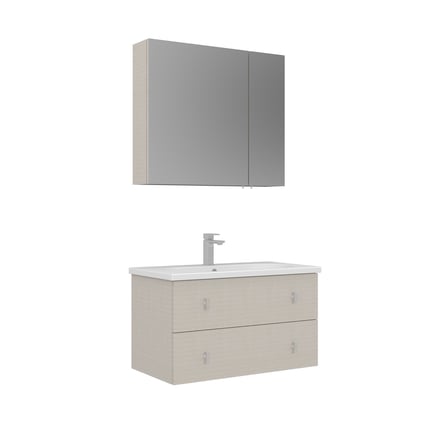 Milazzo 80 cm Asma Banyo Dolabı Takımı (Ayna Dolaplı)