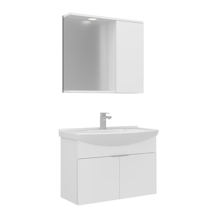 Purus 80 cm Asma Banyo Dolabı Takımı (Spot Aynalı)