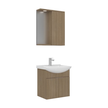 Purus 55 cm Asma Banyo Dolabı Takımı (Spot Aynalı)