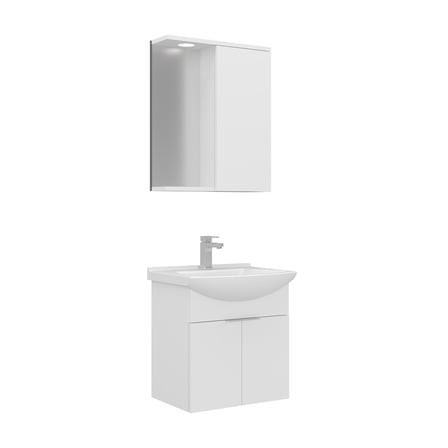 Purus 55 cm Asma Banyo Dolabı Takımı (Spot Aynalı)