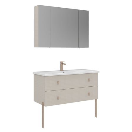 Milazzo 100 cm Ayaklı Banyo Dolabı Takımı (Ayna Dolaplı)