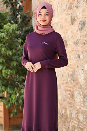 Azra Tesettür Elbise Lavanta