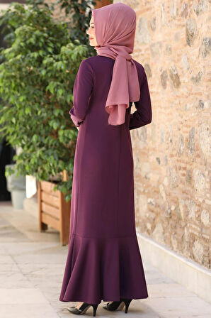 Azra Tesettür Elbise Lavanta