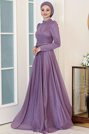 Işıl Tesettür Abiye Lavanta