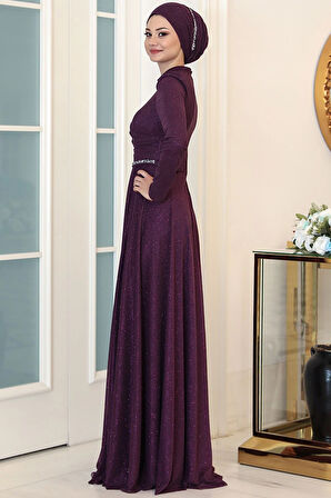 Işıl Tesettür Abiye Mor
