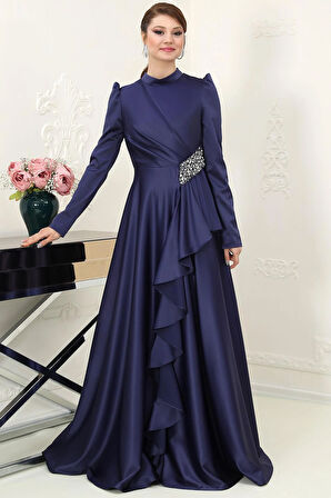 Nazende Tesettür Abiye Lacivert