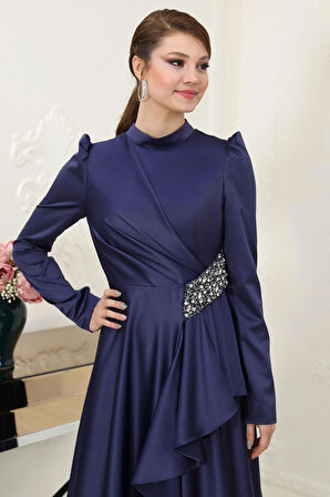 Nazende Tesettür Abiye Lacivert