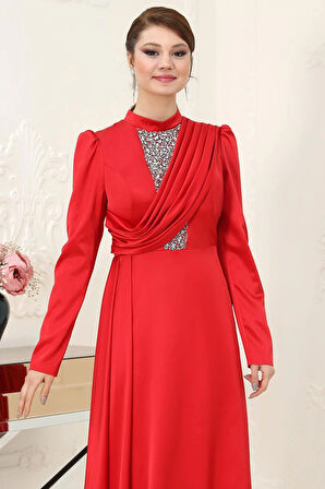 Zen Tesettür Abiye Kırmızı