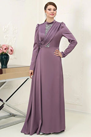 Zen Tesettür Abiye Lavanta