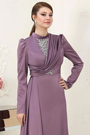 Zen Tesettür Abiye Lavanta