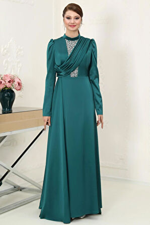 Zen Tesettür Abiye Zümrüt