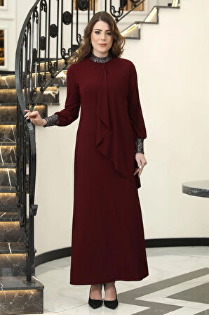 Efsane Tesettür Elbise Bordo