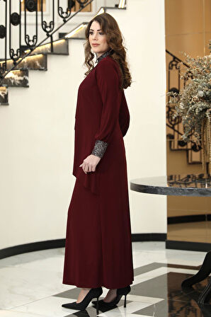 Efsane Tesettür Elbise Bordo