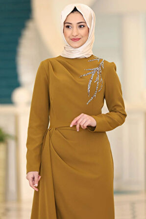Adel Tesettür Abiye Yağ Yeşili