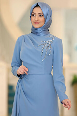 Adel Tesettür Abiye Bebe Mavi