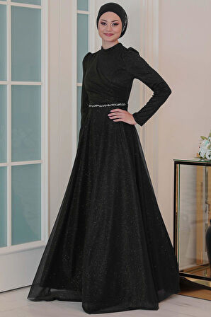 Işıl Tesettür Abiye Siyah