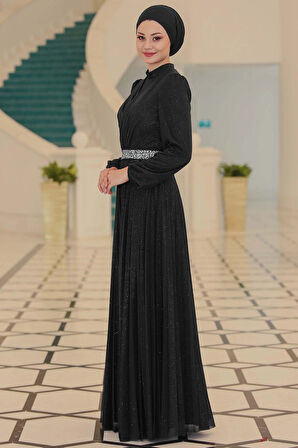 Dila Tesettür Abiye Siyah