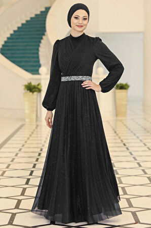 Dila Tesettür Abiye Siyah