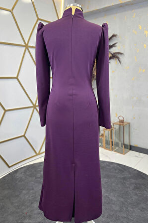 Tuana Tesettür Abiye Mor