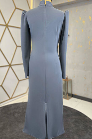 Tuana Tesettür Abiye Gri