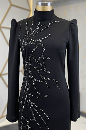 Tuana Tesettür Abiye Siyah