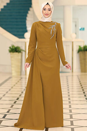 Adel Tesettür Abiye Yağ Yeşili