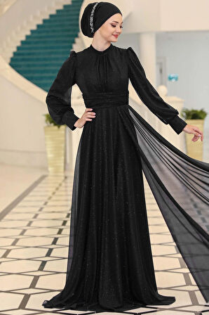 Kübra Tesettür Abiye Siyah