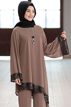 Işıl Tesettür Takım Vizon