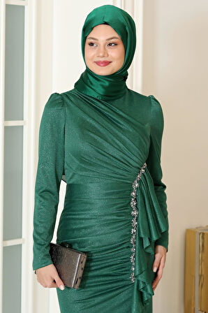 Zühre Tesettür Abiye Zümrüt