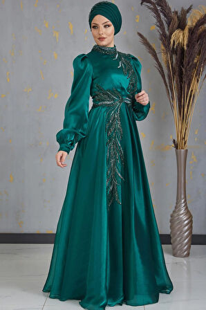 Yağmur Tesettür Abiye Zümrüt