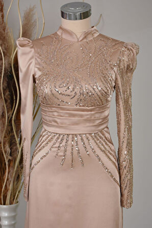 Nehir Tesettür Abiye Gold