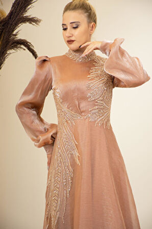 Yağmur Tesettür Abiye Soğan Kabuğu