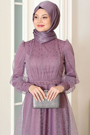 Peri Tesettür Abiye Lavanta