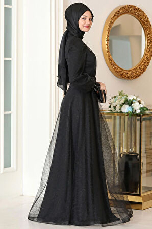 Peri Tesettür Abiye Siyah