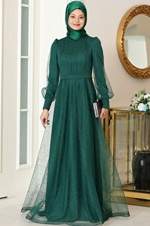 Peri Tesettür Abiye Zümrüt