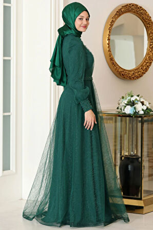 Peri Tesettür Abiye Zümrüt