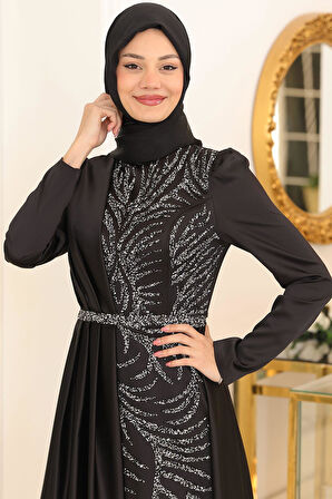 Mihrimah Tesettür Abiye Siyah