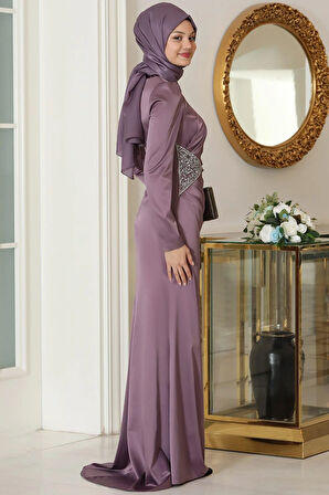 Efsun Tesettür Abiye Lavanta